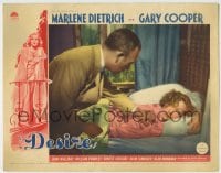 8j515 DESIRE LC 1936 John Halliday comforts sad Marlene Dietrich laying in bed, Frank Borzage!