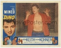8j522 DINO LC 1957 close up of barechested Sal Mineo, a teen with a chip on his shoulder!