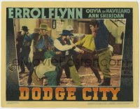 8j526 DODGE CITY LC 1939 Guinn Big Boy Williams throws chair at many bad guys, western classic!