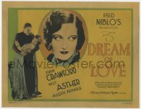 8j083 DREAM OF LOVE TC 1928 Joan Crawford c/u & romanced by Nils Asther, lost film, very rare!