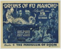 8j085 DRUMS OF FU MANCHU chapter 4 TC 1940 Republic serial, The Pendulum of Doom, cool art & photos!