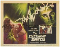 8j088 ELECTRONIC MONSTER TC 1960 Rod Cameron, artwork of sexy girl shocked by electricity!