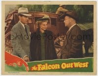 8j560 FALCON OUT WEST LC 1944 detective Tom Conway, Carole Gallaway and Cliff Clark by stagecoach!
