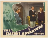 8j561 FALCON'S ADVENTURE LC #2 1946 guy watches Robert Warwick go through Madge Meredith's purse!