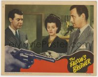 8j562 FALCON'S BROTHER LC 1942 Tom Conway shows derringer to George J. Lewis & Amanda Varela!