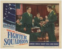 8j568 FIGHTER SQUADRON LC #2 1948 Robert Stack in uniform confronts Edmund O'Brien!