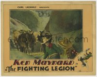 8j570 FIGHTING LEGION LC 1930 Texas Ranger Ken Maynard sneaking around horses between huge rocks!