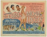 8j117 GIRL MOST LIKELY TC 1957 sexiest full-length art of Jane Powell in skimpy polkadot outfit!
