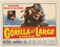 8j122 GORILLA AT LARGE TC 1954 great artwork of giant ape holding screaming sexy Anne Bancroft!