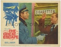 8j608 GREAT ESCAPE LC #6 1963 Richard Attenborough is caught by Nazi officer at film's climax!