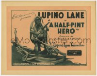 8j129 HALF-PINT HERO TC 1927 wacky image of Lupino Lane tangled up in fire hose, very rare!