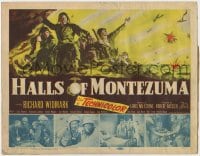 8j130 HALLS OF MONTEZUMA TC 1951 art of WWII soldiers Richard Widmark, Jack Palance & Robert Wagner