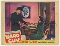 8j618 HARD GUY LC 1941 Kane Richmond with gun asks Mary Healy to hand over the stack of cash!