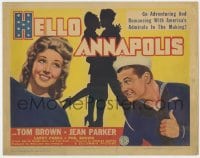 8j133 HELLO ANNAPOLIS TC 1942 Tom Brown, Jean Parker, America's admirals in the making, rare!