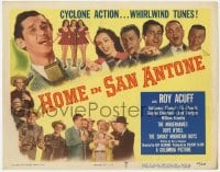 8j142 HOME IN SAN ANTONE TC 1949 great artwork of Roy Acuff singing into radio microphone!