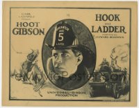 8j144 HOOK & LADDER TC 1924 fireman Hoot Gibson + Jack Savage art of fire engine & cowboy, rare!
