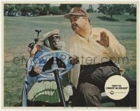 8j637 HOW TO COMMIT MARRIAGE LC #4 1969 close up of Jackie Gleason in golf cart driven by a chimp!