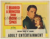8j647 I MARRIED A MONSTER FROM OUTER SPACE LC #3 1958 frightened bride Gloria Talbott & Tom Tryon!