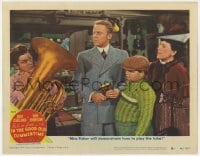 8j656 IN THE GOOD OLD SUMMERTIME LC #4 1949 Van Johnson tells Judy Garland to demonstrate the tuba!