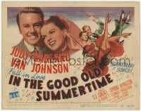 8j149 IN THE GOOD OLD SUMMERTIME TC 1949 wonderful art of Judy Garland & Van Johnson swinging!