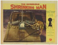 8j659 INCREDIBLE SHRINKING MAN LC #8 1957 great fx image of tiny Grant Williams & mouse trap!