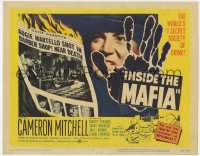 8j151 INSIDE THE MAFIA TC 1959 Cameron Mitchell vs gangdom, cool newspaper headline image!