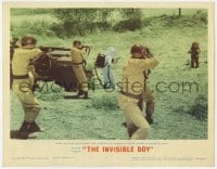 8j660 INVISIBLE BOY LC #3 1957 Robby the Robot goes berserk & soldiers prepare to annihilate him!
