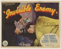 8j152 INVISIBLE ENEMY TC 1938 cool image of crime investigator comparing photo to body!