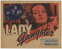 8j168 LADY GANGSTER TC 1942 super close up of smoking bad girl Faye Emerson, rare!