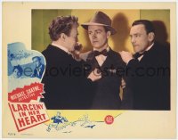 8j684 LARCENY IN HER HEART LC 1946 close up of Hugh Beaumont getting roughed up by two bad guys!
