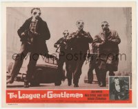 8j687 LEAGUE OF GENTLEMEN LC 1961 great image of gangsters wearing gas masks during bank robbery!