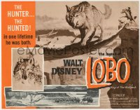 8j174 LEGEND OF LOBO TC 1963 Walt Disney, King of the Wolfpack, cool artwork of wolf being hunted!