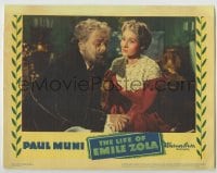 8j689 LIFE OF EMILE ZOLA LC 1937 great close up of Paul Muni & Gloria Holden holding hands!