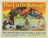 8j177 LITTLE SAVAGE TC 1959 Pedro Armendariz, action art of pirates fighting over treasure!
