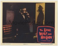 8j695 LONE WOLF & HIS LADY LC #5 1949 c/u of Ron Randell in shadows w/phone + silhouette on door!