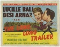 8j179 LONG, LONG TRAILER TC 1954 wacky art of Lucy Ball & Desi Arnaz, America's #1 favorites!
