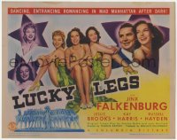 8j184 LUCKY LEGS TC 1942 sexy showgirl Jinx Falkenburg romancing in mad Manhattan after dark!
