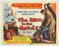 8j191 MAN IN THE ROAD TC 1957 Derek Farr, Ella Raines, would his captive mind betray his secret!