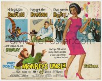 8j203 MONKEY'S UNCLE TC 1965 Walt Disney, full-length art of Annette Funnicello & wacky chimpanzee!