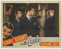 8j738 MR. LUCKY LC 1943 Paul Stewart watches gambler Cary Grant staring at Charles Bickford!