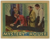 8j752 MYSTERY HOUSE LC 1938 Ann Sheridan, William Hopper & 2 men look at unconscious Dick Purcell!