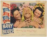 8j757 NAVY BLUES LC 1941 close up of wacky Jack Oakie in drag with pretty native island girls!