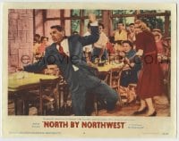 8j771 NORTH BY NORTHWEST LC #8 1959 Alfred Hitchcock, Eva Marie Saint shoots at Cary Grant in cafe!