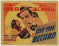 8j219 OFF THE RECORD TC 1939 really cool art of newspaper reporters Pat O'Brien & Joan Blondell!