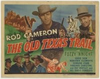 8j221 OLD TEXAS TRAIL TC 1944 Rod Cameron with two guns, Fuzzy Knight with ace of hearts & gun!