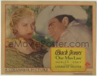 8j223 ONE MAN LAW TC 1932 wonderful close up of cowboy hero Buck Jones & pretty Shirley Grey!