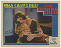 8j780 OUR BLUSHING BRIDES LC 1930 close up of sad Joan Crawford cradling Anita Page, rare!