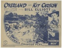 8j787 OVERLAND WITH KIT CARSON chapter 1 LC 1939 Doomed Men on horseback in gun battle by hills!