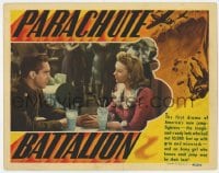 8j791 PARACHUTE BATTALION LC 1941 close up of Edmond O'Brien & Nancy Kelly with milkshakes!