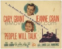 8j236 PEOPLE WILL TALK TC 1951 Cary Grant & Jeanne Crain in the picture that takes a look at life!